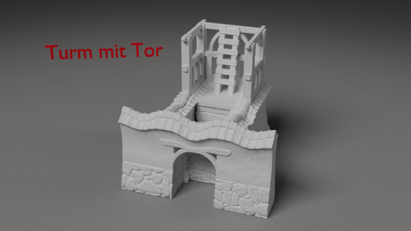 Mauerset 1 - Turm mit Tor